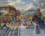 Disney Mickey and Minnie Candy Cane Express Wall Art by Thomas Kinkade Studios Canvas Gallery Wrap 24" x 30" Unframed