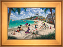 Disney Mickey and Minnie in Florida Wall Art by Thomas Kinkade Studios Standard Number Canvas 12" x 18" Gallery Gold