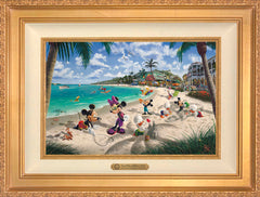 Disney Mickey and Minnie in Florida Wall Art by Thomas Kinkade Studios Estate Edition Canvas 12" x 18" Antique Gold