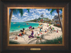 Disney Mickey and Minnie in Florida Wall Art by Thomas Kinkade Studios Estate Edition Canvas 12" x 18" Estate Bronze