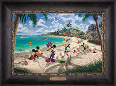 Disney Mickey and Minnie in Florida Wall Art by Thomas Kinkade Studios Estate Edition Canvas 12" x 18" Cabernet