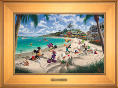 Disney Mickey and Minnie in Florida Wall Art by Thomas Kinkade Studios Estate Edition Canvas 12" x 18" Gallery Gold