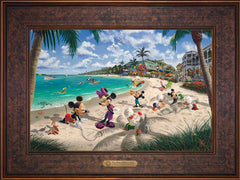 Disney Mickey and Minnie in Florida Wall Art by Thomas Kinkade Studios Estate Edition Canvas 12" x 18" Gallery Bronze