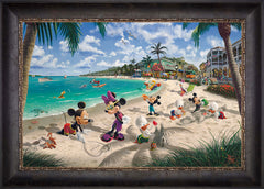 Disney Mickey and Minnie in Florida Wall Art by Thomas Kinkade Studios Standard Number Canvas 18" x 27" Cabernet