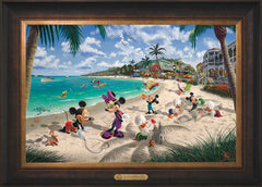 Disney Mickey and Minnie in Florida Wall Art by Thomas Kinkade Studios Estate Edition Canvas 18" x 27" Estate Bronze