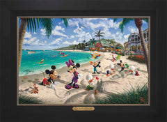 Disney Mickey and Minnie in Florida Wall Art by Thomas Kinkade Studios Estate Edition Canvas 18" x 27" Modern Black