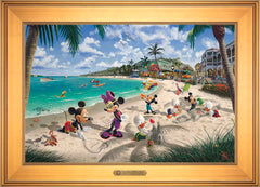 Disney Mickey and Minnie in Florida Wall Art by Thomas Kinkade Studios Estate Edition Canvas 18" x 27" Gallery Gold