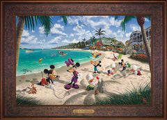 Disney Mickey and Minnie in Florida Wall Art by Thomas Kinkade Studios Estate Edition Canvas 18" x 27" Gallery Bronze