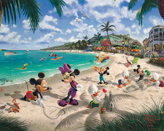 Disney Mickey and Minnie in Florida Wall Art by Thomas Kinkade Studios Canvas Gallery Wrap 8" x 10" Unframed
