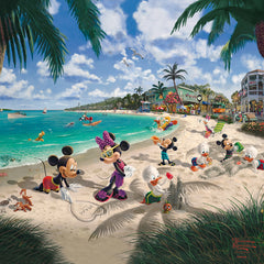 Disney Mickey and Minnie in Florida Wall Art by Thomas Kinkade Studios Canvas Gallery Wrap 14" x 14" Unframed