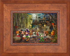 Disney Mickey and Minnie Halloween Fun Wall Art by Thomas Kinkade Studios Standard Number Canvas 12" x 18" Rustic Andalucian