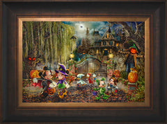 Disney Mickey and Minnie Halloween Fun Wall Art by Thomas Kinkade Studios Standard Number Canvas 12" x 18" Estate Bronze