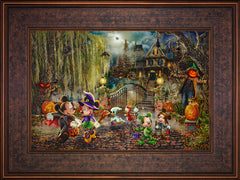 Disney Mickey and Minnie Halloween Fun Wall Art by Thomas Kinkade Studios Standard Number Canvas 12" x 18" Gallery Bronze