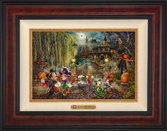 Disney Mickey and Minnie Halloween Fun Wall Art by Thomas Kinkade Studios Estate Edition Canvas 12" x 18" Gallery Burl