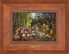 Disney Mickey and Minnie Halloween Fun Wall Art by Thomas Kinkade Studios Estate Edition Canvas 12" x 18" Rustic Andalucian