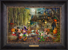 Disney Mickey and Minnie Halloween Fun Wall Art by Thomas Kinkade Studios Estate Edition Canvas 12" x 18" Cabernet