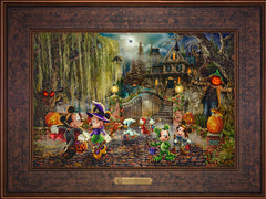 Disney Mickey and Minnie Halloween Fun Wall Art by Thomas Kinkade Studios Estate Edition Canvas 12" x 18" Gallery Bronze