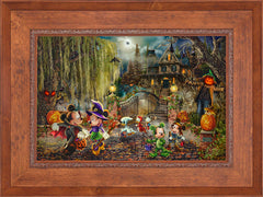 Disney Mickey and Minnie Halloween Fun Wall Art by Thomas Kinkade Studios Standard Number Canvas 18" x 27" Rustic Andalucian