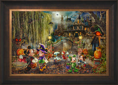 Disney Mickey and Minnie Halloween Fun Wall Art by Thomas Kinkade Studios Standard Number Canvas 18" x 27" Estate Bronze