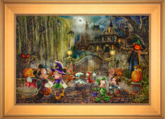 Disney Mickey and Minnie Halloween Fun Wall Art by Thomas Kinkade Studios Standard Number Canvas 18" x 27" Gallery Gold