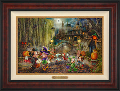 Disney Mickey and Minnie Halloween Fun Wall Art by Thomas Kinkade Studios Estate Edition Canvas 18" x 27" Gallery Burl