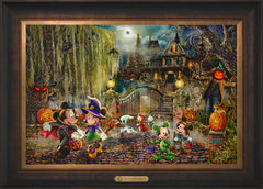 Disney Mickey and Minnie Halloween Fun Wall Art by Thomas Kinkade Studios Estate Edition Canvas 18" x 27" Estate Bronze