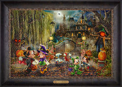 Disney Mickey and Minnie Halloween Fun Wall Art by Thomas Kinkade Studios Estate Edition Canvas 18" x 27" Cabernet