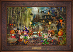 Disney Mickey and Minnie Halloween Fun Wall Art by Thomas Kinkade Studios Estate Edition Canvas 18" x 27" Gallery Bronze