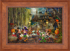 Disney Mickey and Minnie Halloween Fun Wall Art by Thomas Kinkade Studios Standard Number Canvas 24" x 36" Rustic Andalucian