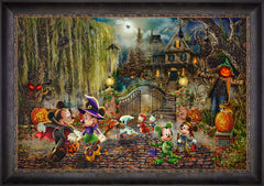 Disney Mickey and Minnie Halloween Fun Wall Art by Thomas Kinkade Studios Standard Number Canvas 24" x 36" Cabernet