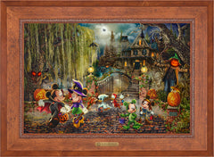 Disney Mickey and Minnie Halloween Fun Wall Art by Thomas Kinkade Studios Estate Edition Canvas 24" x 36" Rustic Andalucian