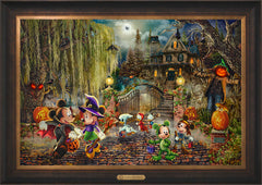 Disney Mickey and Minnie Halloween Fun Wall Art by Thomas Kinkade Studios Estate Edition Canvas 24" x 36" Estate Bronze