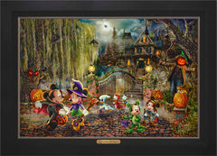 Disney Mickey and Minnie Halloween Fun Wall Art by Thomas Kinkade Studios Estate Edition Canvas 24" x 36" Modern Black