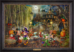 Disney Mickey and Minnie Halloween Fun Wall Art by Thomas Kinkade Studios Estate Edition Canvas 24" x 36" Cabernet
