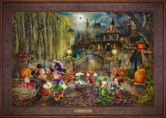 Disney Mickey and Minnie Halloween Fun Wall Art by Thomas Kinkade Studios Estate Edition Canvas 24" x 36" Gallery Bronze