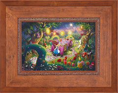 Disney Mad Hatter's Tea Party Wall Art by Thomas Kinkade Studios Jewel Edition Canvas 12" x 18" Rustic Andalucian
