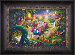 Disney Mad Hatter's Tea Party Wall Art by Thomas Kinkade Studios Jewel Edition Canvas 12" x 18" Cabernet