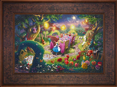 Disney Mad Hatter's Tea Party Wall Art by Thomas Kinkade Studios Jewel Edition Canvas 12" x 18" Gallery Bronze