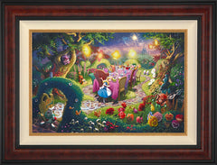 Disney Mad Hatter's Tea Party Wall Art by Thomas Kinkade Studios Jewel Edition Canvas 18" x 27" Gallery Burl