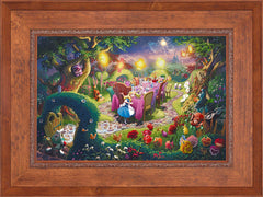 Disney Mad Hatter's Tea Party Wall Art by Thomas Kinkade Studios Jewel Edition Canvas 18" x 27" Rustic Andalucian