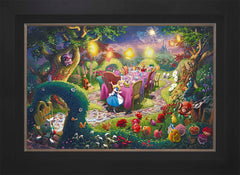 Disney Mad Hatter's Tea Party Wall Art by Thomas Kinkade Studios Jewel Edition Canvas 18" x 27" Modern Black