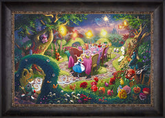 Disney Mad Hatter's Tea Party Wall Art by Thomas Kinkade Studios Jewel Edition Canvas 18" x 27" Cabernet