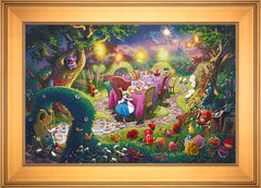 Disney Mad Hatter's Tea Party Wall Art by Thomas Kinkade Studios Jewel Edition Canvas 18" x 27" Gallery Gold