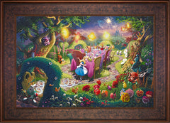 Disney Mad Hatter's Tea Party Wall Art by Thomas Kinkade Studios Jewel Edition Canvas 18" x 27" Gallery Bronze
