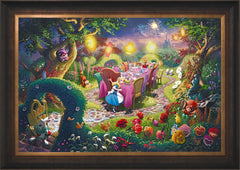 Disney Mad Hatter's Tea Party Wall Art by Thomas Kinkade Studios Jewel Edition Canvas 24" x 36" Estate Bronze