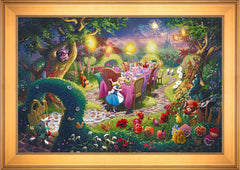 Disney Mad Hatter's Tea Party Wall Art by Thomas Kinkade Studios Jewel Edition Canvas 24" x 36" Gallery Gold