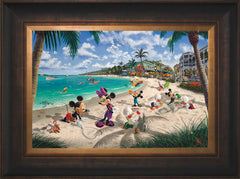 Disney Mickey and Minnie in Florida Wall Art by Thomas Kinkade Studios Jewel Edition Canvas 12" x 18" Estate Bronze
