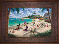 Disney Mickey and Minnie in Florida Wall Art by Thomas Kinkade Studios Jewel Edition Canvas 12" x 18" Gallery Bronze