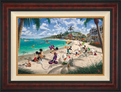 Disney Mickey and Minnie in Florida Wall Art by Thomas Kinkade Studios Jewel Edition Canvas 18" x 27" Gallery Burl