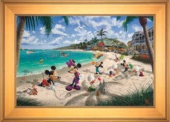 Disney Mickey and Minnie in Florida Wall Art by Thomas Kinkade Studios Jewel Edition Canvas 18" x 27" Gallery Gold